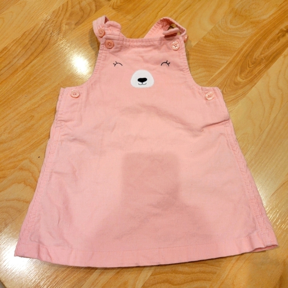 Carter's Corduroy Bear Pink Overall Skirt Size 18 Months